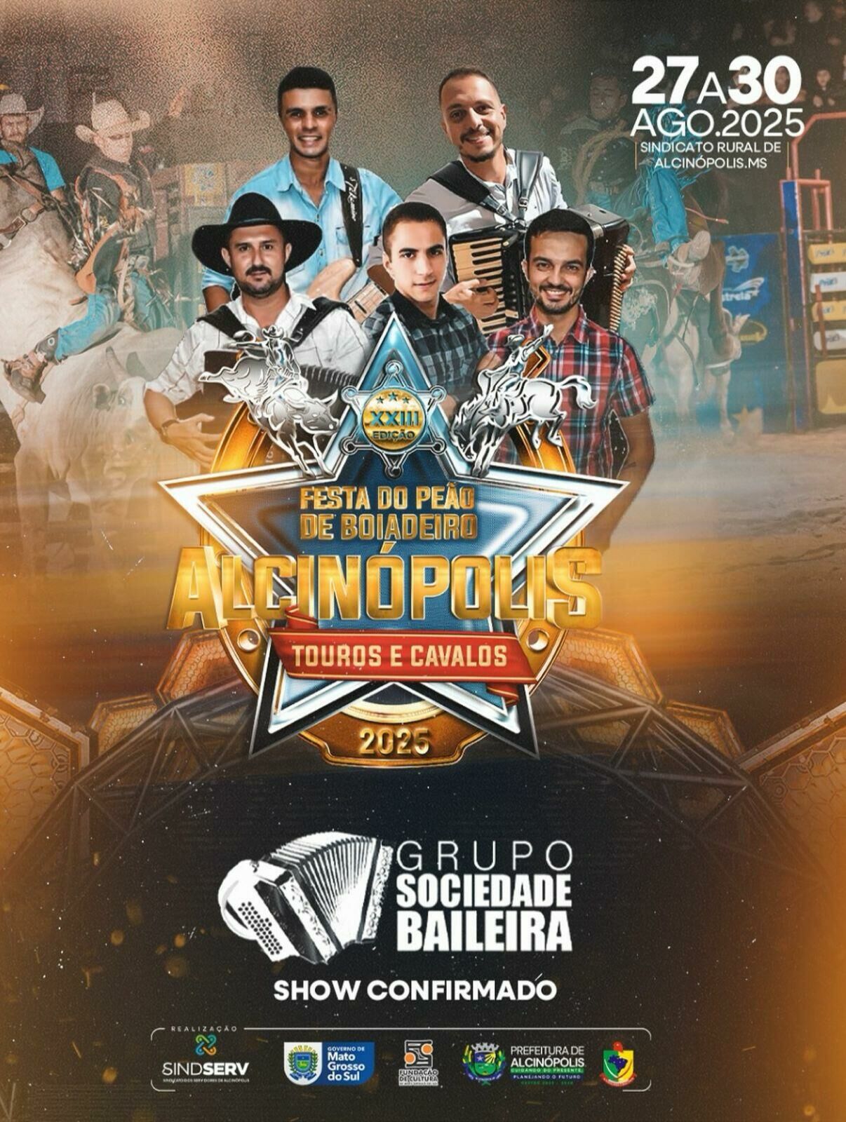 Imagem de compartilhamento para o artigo Separa a bota que o baile está confirmado: Festa do Peão de Alcinópolis terá bailão com Grupo Sociedade Baileira da MS Todo dia